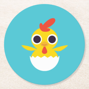 Bandit das Küken Runder Pappuntersetzer