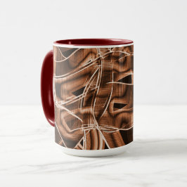 Bandkurven, brauner Ausschnitt mit Relief und Über Tasse