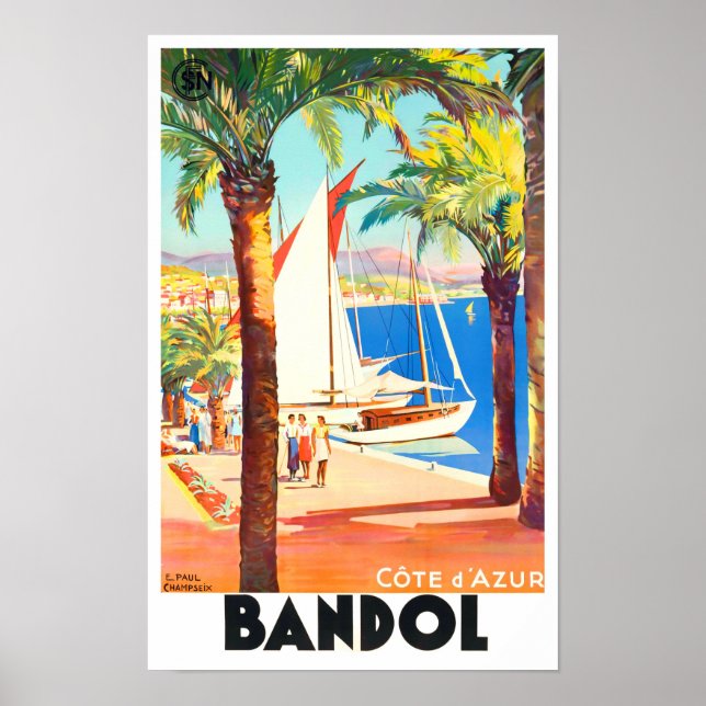 Bandol France Vintage Reise Poster (Vorne)