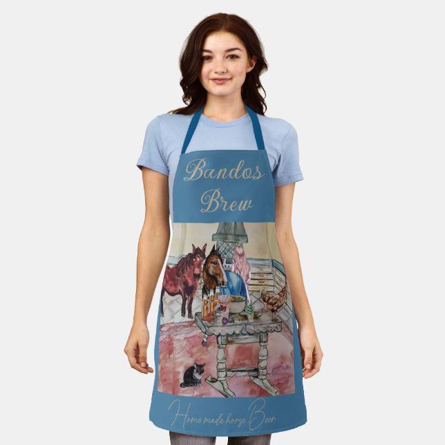 Bandos Beer Zuhause machte Pferdebrauen Schürze (Getragen)