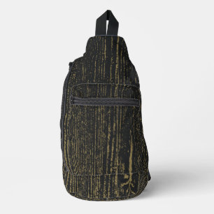 Bandoulière Élégant Sac à bille en bois d'or noir