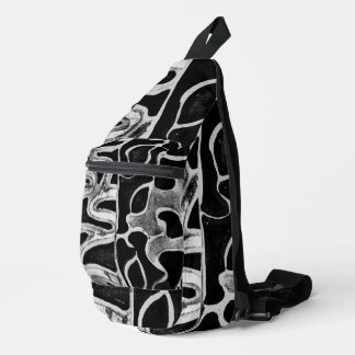 Bandoulière Sac à coudre coupé en noir et blanc