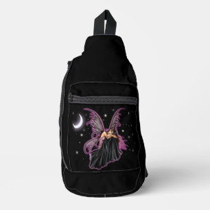 Bandoulière Sac à coudre imprimé fée violette