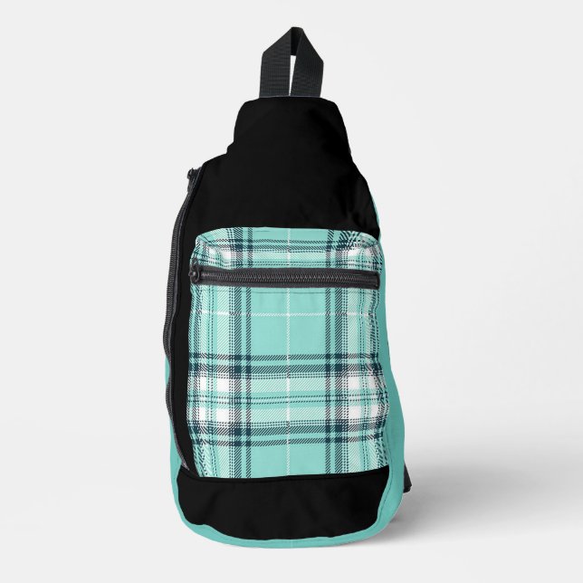 Bandoulière Sac à coudre Turquoise et noir (Recto)