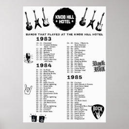 Bands, die das Knob Hill Hotel 1983-84-85 gespielt Poster