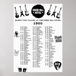 Bands, die im Knob Hill Hotel 1980 gespielt haben Poster