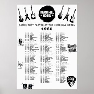Bands, die im Knob Hill Hotel 1980 gespielt haben Poster
