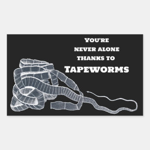 Bandwurm und Sie Rechteckiger Aufkleber