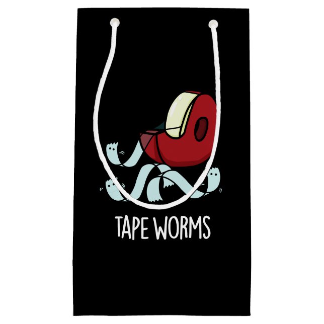 Bandwürmer Funny Sticky Tape Puns Dark BG Kleine Geschenktüte (Vorderseite)