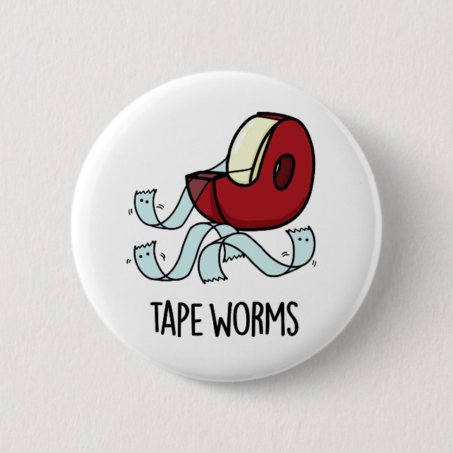Bandwürmer lustige Klebebandpistolen Button (Vorderseite)