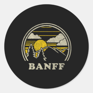 Banff Alberta Kanada T-Shirt Vintage Wandern Mount Runder Aufkleber