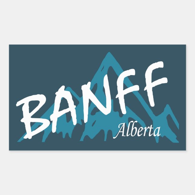 Banff Alberta Mountains Rechteckiger Aufkleber (Vorderseite)