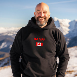 Banff Canada Canadian Flag Dark Color Hoodie
