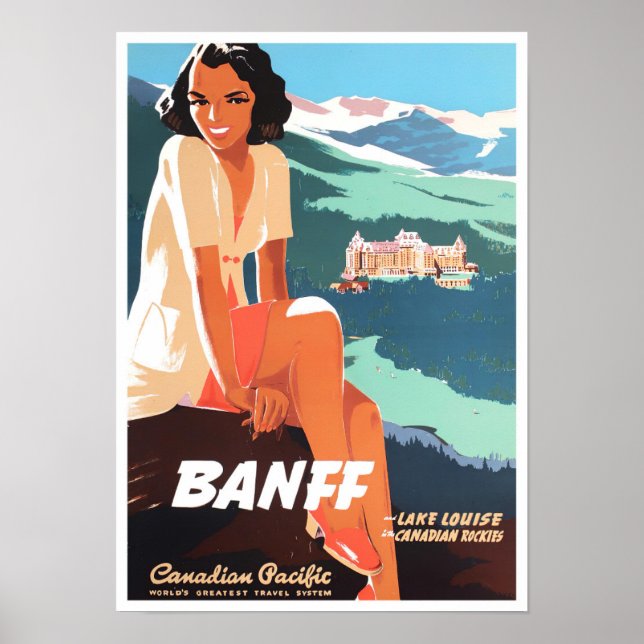 Banff Canada Vintage Reiseplakat Poster (Vorne)