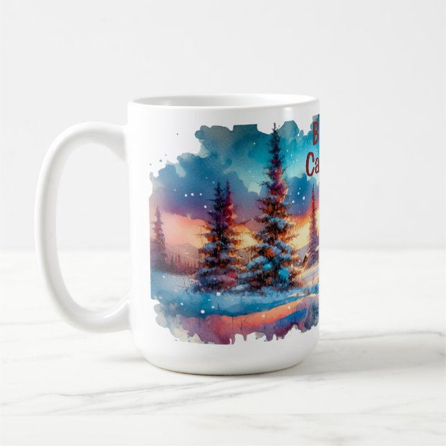 Banff Canada Watercolor Sketch | Kaffeetasse (Links)