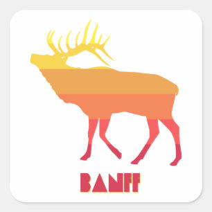 Banff Elk Quadratischer Aufkleber