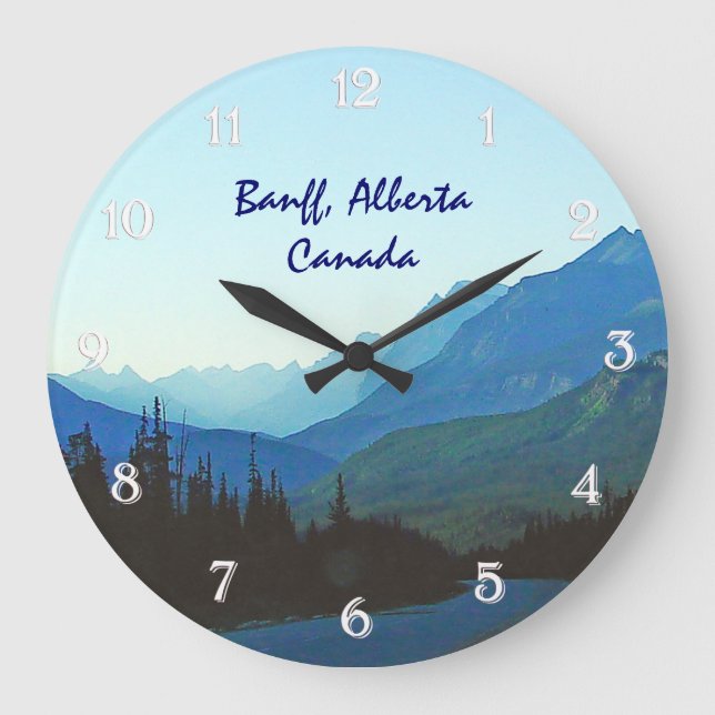 Banff-Jaspis-Blau Große Wanduhr (Vorderseite)