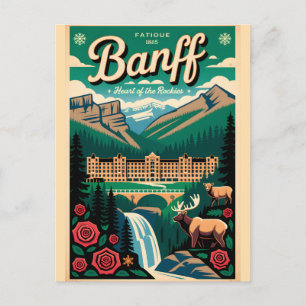 Banff Kanada Retro-Reiseposter-Kunst Postkarte
