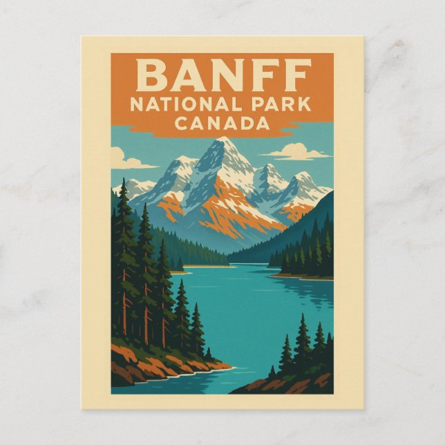 Banff National Park Alberta Canada Vintag Postkarte (Vorderseite)