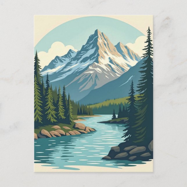 Banff National Park Canada Rettro Travel Postkarte (Vorderseite)