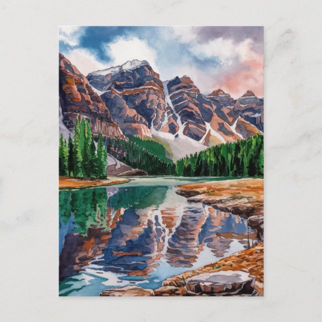 Banff National Park Canada Wasserfarbenmalerei Postkarte (Vorderseite)
