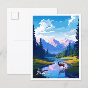Banff National Park Kanada Reiseillustrierung Postkarte