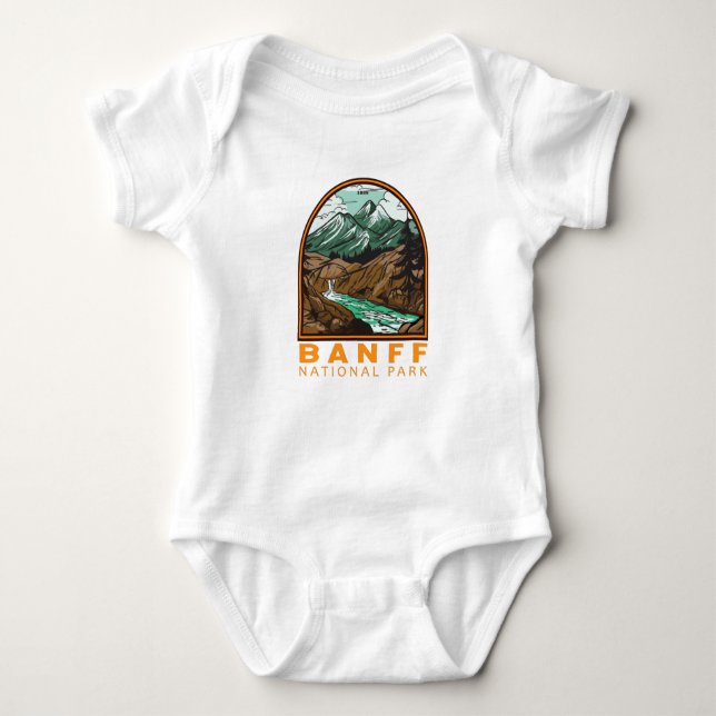 Banff National Park Kanada Reisen Vintag Baby Strampler (Vorderseite)