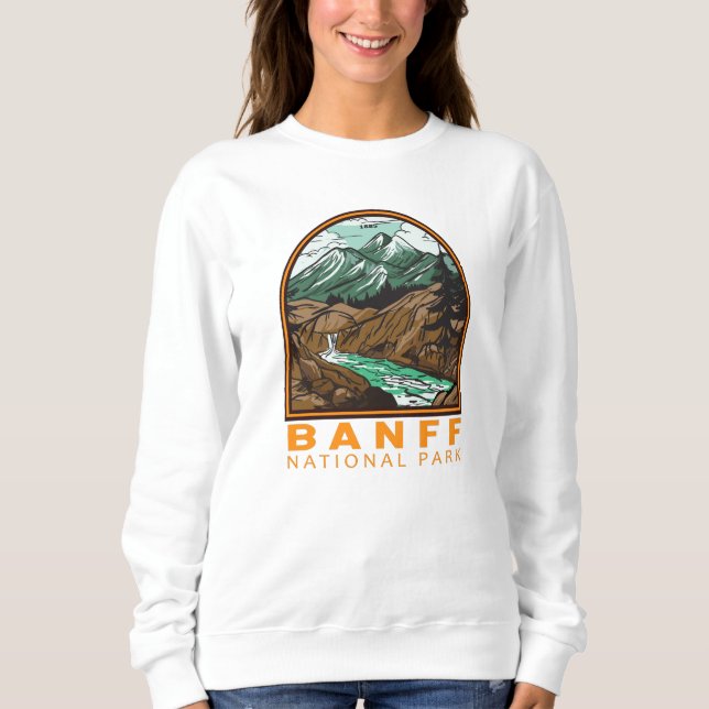 Banff National Park Kanada Reisen Vintag Sweatshirt (Vorderseite)