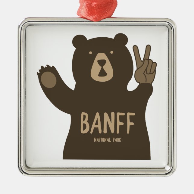 Banff National Park Peace Bear Ornament Aus Metall (Vorne)