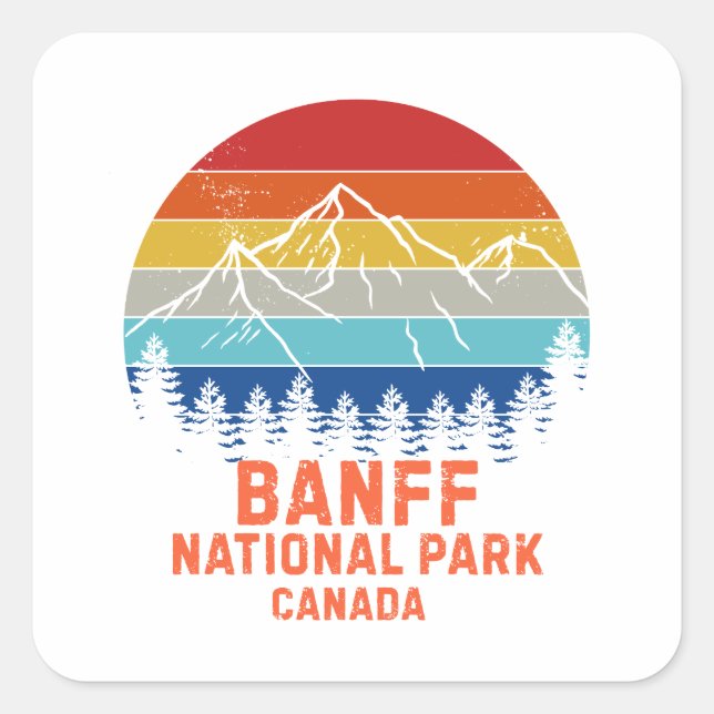 Banff National Park Quadratischer Aufkleber (Vorderseite)