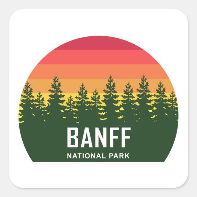 Banff National Park Quadratischer Aufkleber (Vorderseite)