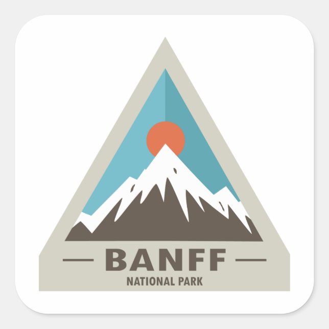Banff National Park Quadratischer Aufkleber (Vorderseite)