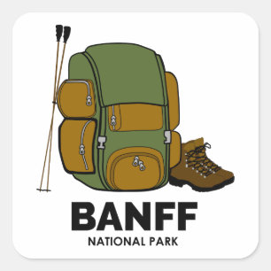 Banff National Park Quadratischer Aufkleber