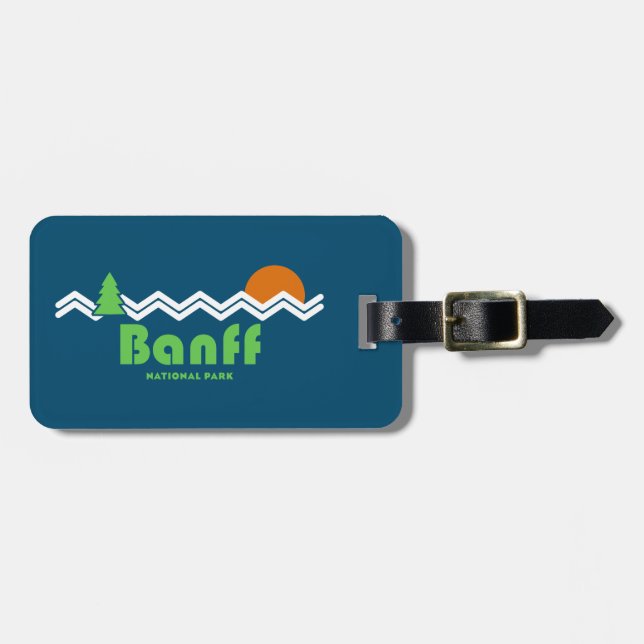 Banff National Park Retro Gepäckanhänger (Vorderseite horizontal)