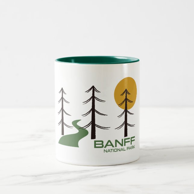 Banff National Park Trail Zweifarbige Tasse (Mittel)