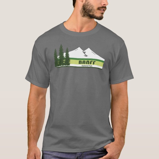 Banff Nationalpark Grüne Streifen T-Shirt (Vorderseite)