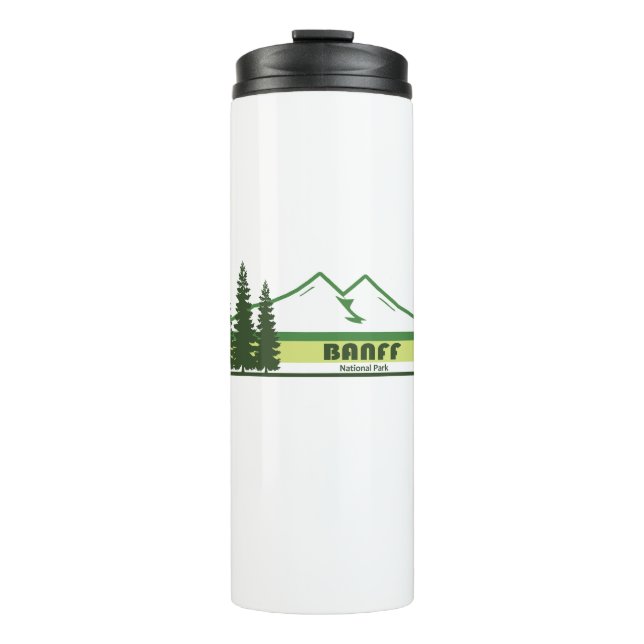 Banff Nationalpark Grüne Streifen Thermosbecher (Vorderseite)