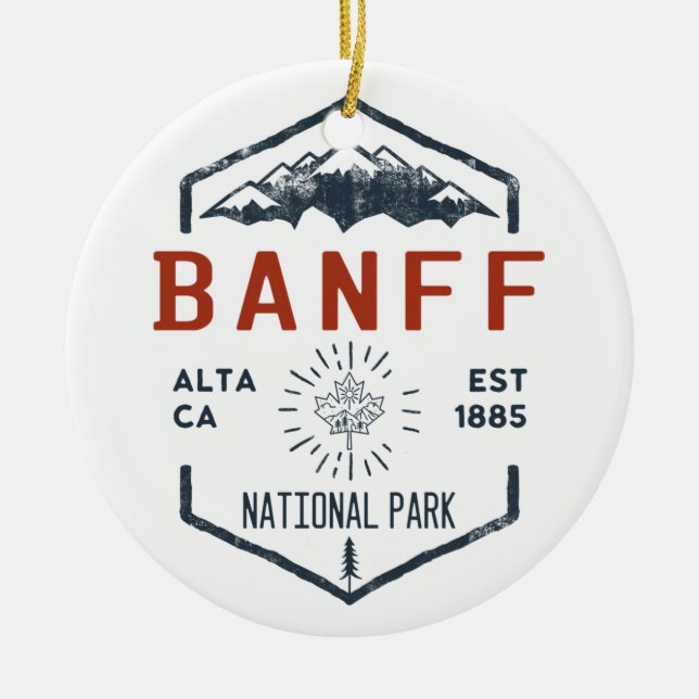 Banff Nationalpark Kanada Vintag erschüttert Keramik Ornament (Vorne)