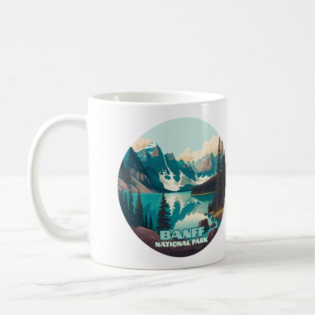 Banff Nationalpark Moraine Lago Retro Kaffeetasse (Links)