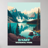 Banff Nationalpark Moraine Lago Retro