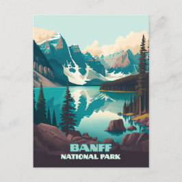 Banff Nationalpark Moraine Lago Retro Postkarte