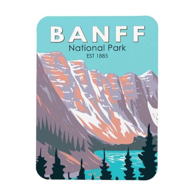 Banff Nationalpark Moraine Vintager See Magnet (Vertikal)