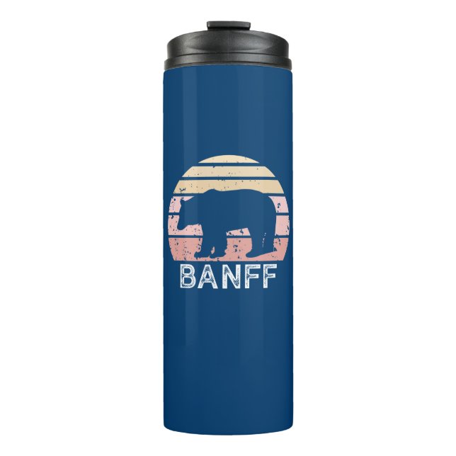 Banff Nationalpark Retro Bear Thermosbecher (Vorderseite)