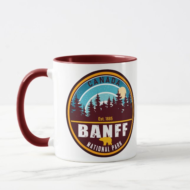 Banff NP Canada Rocky Mountains Vintag Souvenirs Tasse (Links)