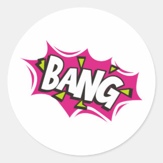 Bang Cartoon Pow Zap Runder Aufkleber