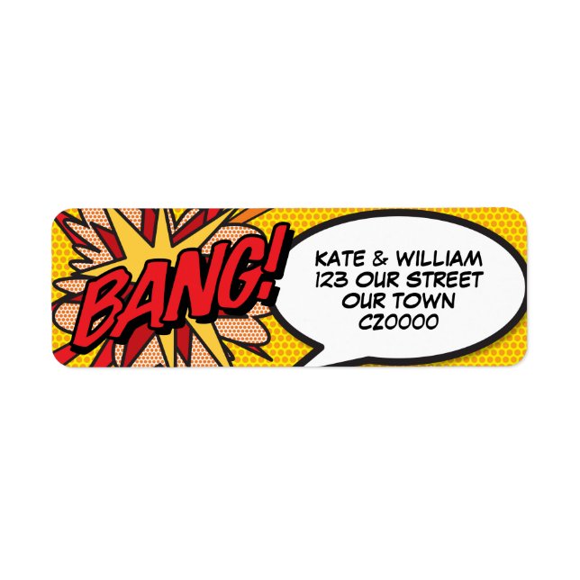 BANG Fun Retro Comic Book Pop Art Adresse (Vorne)