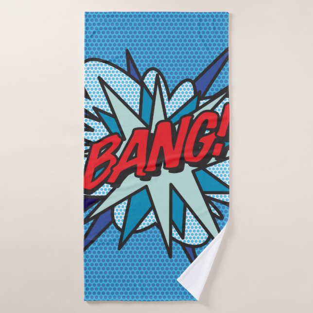 BANG Fun Retro Comic Buch Pop Kunst Badehandtuch (Badehandtuch)