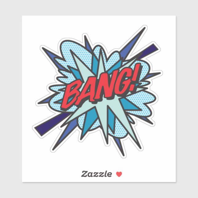 BANG Fun Retro Comic Pop Kunst, Dichtung und Musik Aufkleber (Blatt)