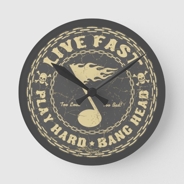 Bang Head Runde Wanduhr (Vorderseite)