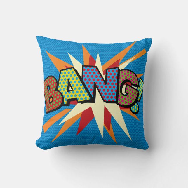 BANG KA-POW Cooles Modernes Comic Pop Kunst Kissen (Vorderseite)